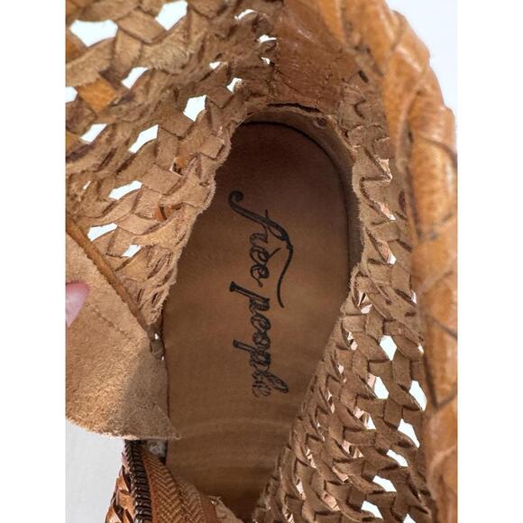 FreePeople In The Loop Woven Women US 9 Eur 39 Tan Leather Boots - Picture 9 of 9